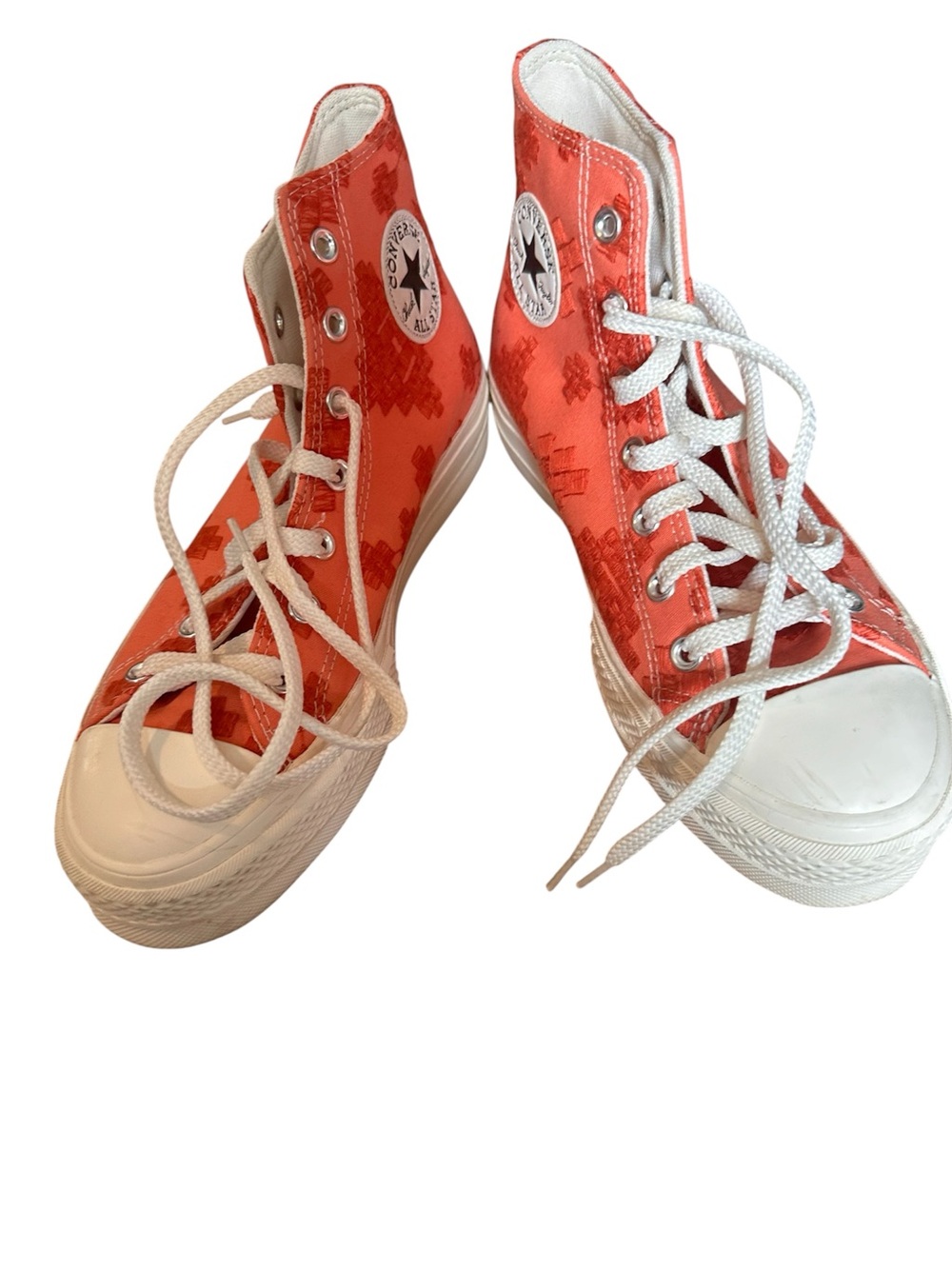 Women's Size 9.5 Orange Hi Top Converse All Stars